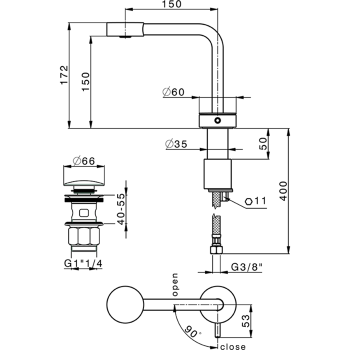 Смеситель для раковины Cisal Slim SM0007106T хром