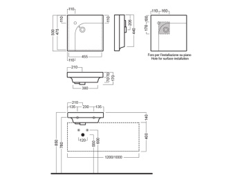 Раковина подвесная Hatria GRANDANGOLO YXFA01