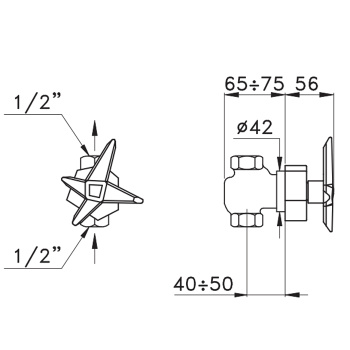 Встраиваемый смеситель Stella Stella 0/154 без излива, хром ST 01100 CR00