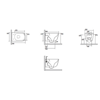Унитаз подвесной Kerasan Tribeca 55 511430 c креплением WB9N, белый матовый