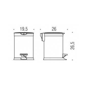 Ведро для мусора Colombo Complementi 3л, с крышкой и педалью, сталь/чёрный B9212.IX