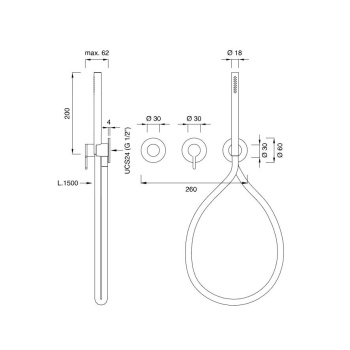 Cмеситель для ванны CEA Design Innovo INV 51 W S с термостатом сталь