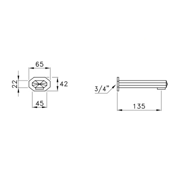 Настенный излив для ванны Stella Firenze 0/250, хром FI 09000 CR00
