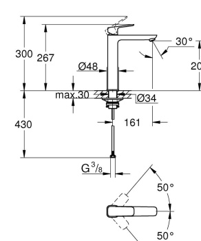 Смеситель для раковины Grohe Cubeo 1017292430