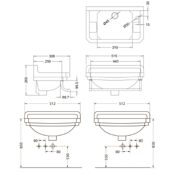 Полотенцедержатель Burlington Edwardian T6 CHR хром