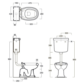 Бачок подвесной Simas Arcade AR812Bbi белый