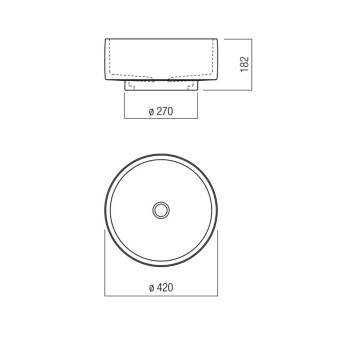 Раковина Agape Cenote ;42х18.2, для установки на столешницу, без отв., Dark clay/Blue ACER0420TSSB