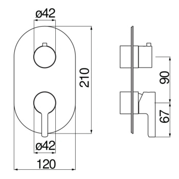 Смеситель для ванны Nobili Uno WE81102/LRCR хром