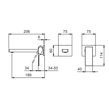 Смеситель для раковины Fantini Mint 34 02 F811B хром