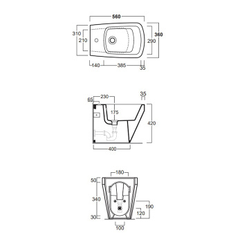 Биде приставное Simas Baden Baden BB04bi*1 белый