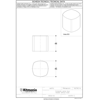 Ручка для смесителя Ritmonio Haptic из стены хром PR43MC001CRL