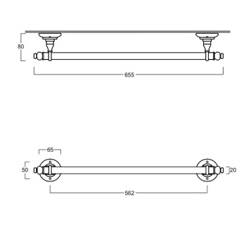 Полотенцедержатель подвесной Simas Victoria 260206br бронза
