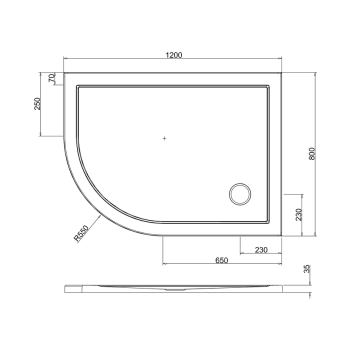 Поддон Burlington 1200x800 левосторонний Z1201