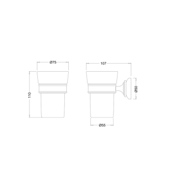 Стакан Burlington RA50 хром
