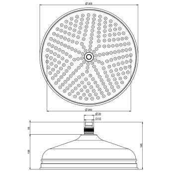 Верхний душ из латуни Fima Carlo Frattini Wellness 300, бронза F2371/2BR