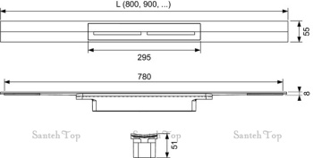 Профиль для душа Tece Tecedrainprofile 671221 черный