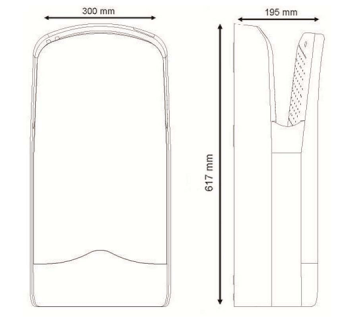 Сушилка для рук Nofer погружная V-JET TRIBLADE белая 01305.W