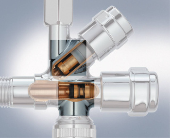 Вентиль угловой GROHE комбинированный 1/2?-3/8? для подключения смесителей, хром 41073000