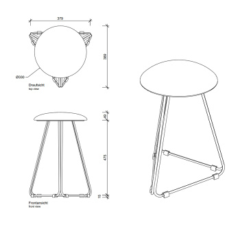 Табурет Decor Walther DW 71 39.5x39.5x53 черный 508760