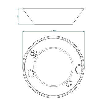 Блюдо керамическое THG Capucine Mauve Decor Or A7D-A02-4615 белый