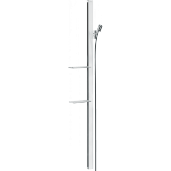 Hansgrohe 27 645 400 Unica E Душевая штанга H=1500 мм, алюм. проф/стекло, мыльница, шланг 1600 мм