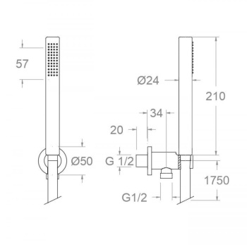Душевой набор Ramonsoler встраиваемый никель 3792NC