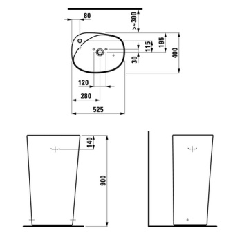 Раковина с пьедесталом 52 см LAUFEN PALOMBA 811803