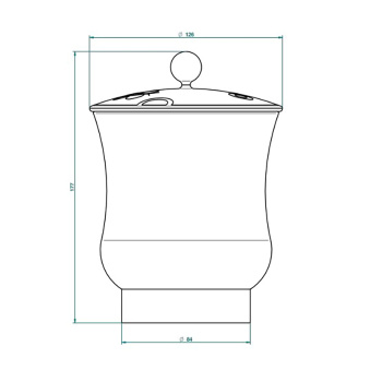 Китайская лакированная коробка с белой керамической крышкой THG Capucine Mauve Decor Or A7D-A02-4621 золото