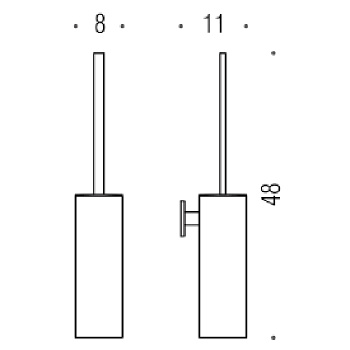 Туалетный ёршик Colombo Look подвесной, пластик, чёрный матовый B1607.NM