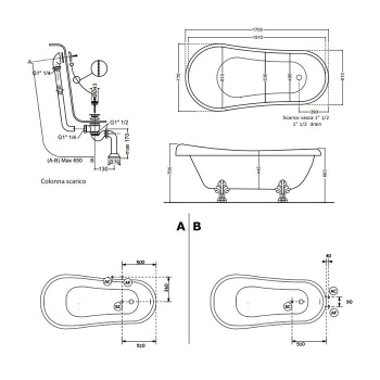 Акриловая ванна Kerasan Retro 170x77 105590