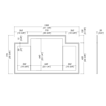Зеркало Devon&Devon Vogue 2 130x77 см,черная глянцевая лакировка с внутр рамкой &ldquo, antique alluminium leaf&rdquo, DEVOGUE2NEAL