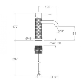Смеситель для раковины Ramonsoler Odisea joya графит 590401GR
