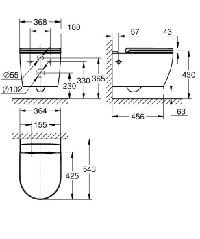 Унитаз подвесной Grohe Bau Ceramic 103860SH00