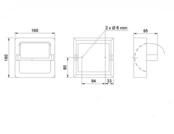 Держатель для туалетной бумаги с крышкой настенный квадратный из нержавеющей стали матовый Nofer 05007.S