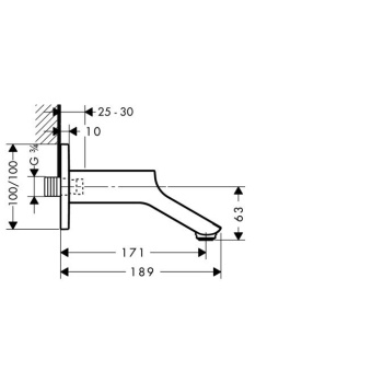 Axor Urquiola, Излив на ванну, цвет: хром 11430000