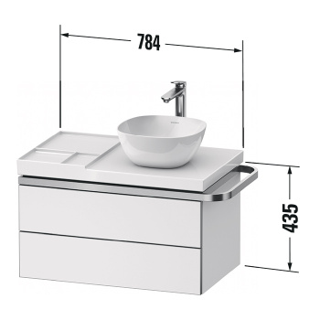 Duravit Aurena Тумба подвесная под раковину 784 x 802 x 492 мм, фасада 67 шпон черное дерево Цвет корпуса 80 графит матовый