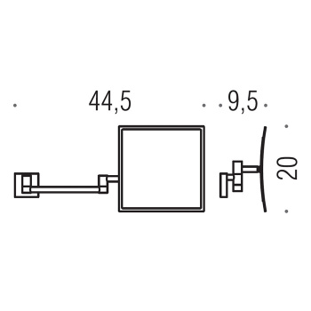 Зеркало косметическо Colombo Complementi подвесное, 20х20см, х3, хром B9754.CR