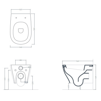 Унитаз подвесной Artceram Ten TEV006 17 00 с крепежом, черный матовый
