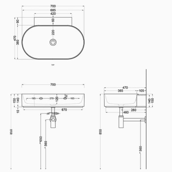 Раковина подвесная Cielo Mare MRLS70SF AG 70 см зеленый