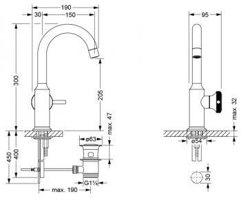 Смеситель для раковины Jorger Valencia 638.10.333.036-51 никель