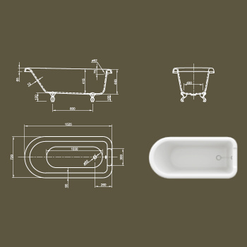 Акриловая ванна KNIEF Roll Top 152.5x72 0100-065-02
