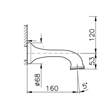 Излив Nicolazzi  из стены R2503CR