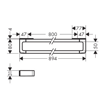 Axor Universal Полотенцедержатель 80см., подвесной, цвет: полированное золото 42833990
