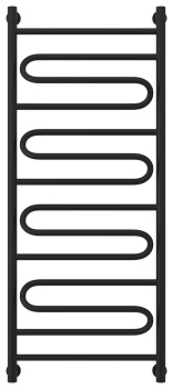 Полотенцесушитель водяной Сунержа Элегия+ 1200х500 31-0205-1250 матовый черный