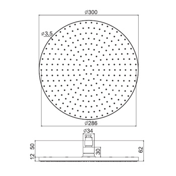 Верхний душ из латуни Fima Carlo Frattini Wellness 300, чёрный матовый F2224/2NS