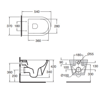 Унитаз подвесной Azzurra Forma FMVKSPE00000BI Easy Clean, в комплекте с креплением, белый