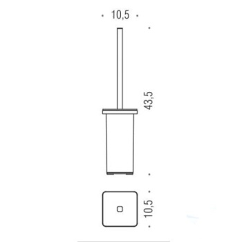 Туалетный ерш Colombo Over напольный, матовая сталь/матовое стекло B7006.SS-VAN