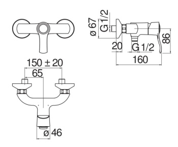 Смеситель для душа Nobili Sofi SI98130GDP золото