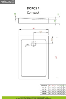 Душевой поддон Radaway Doros F Compact SDRFP1380-05