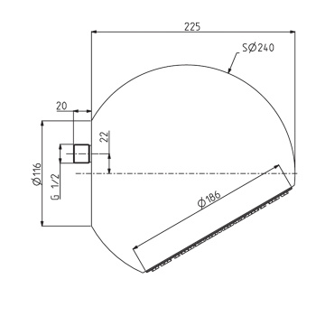 Верхний душ Sfera Fima Carlo Frattini Wellness 200, потолочный монтаж, сфера черная, хром F2340/1CRN